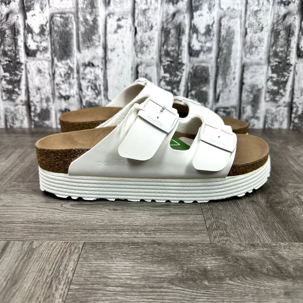 Papillio by Birkenstock Arizona Grooved 1018581 WMN sz 9 Buckle Platform Sandal